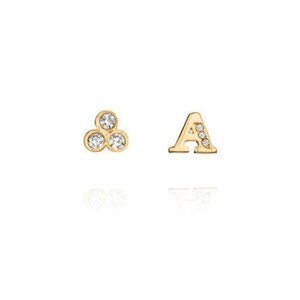 NEW Chloe + Isabel Alphabet + Trio Stone Mismatched Earrings Letter A